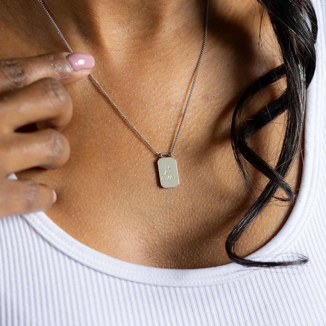 „Ich bin dankbar“ Schmuckset – Silber (Kette & Armband)